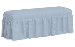 Wyndell Cambridge Blue Striped Cotton Skirted Bench|