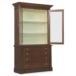 Alaine Updated Traditional Brown Walnut Wood Display Cabinet|