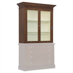 Alaine Updated Traditional Brown Walnut Wood Display Cabinet|