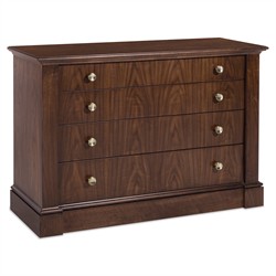 Alaine Updated Traditional Brown Walnut Wood Display Cabinet|