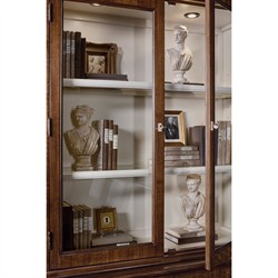 Alaine Updated Traditional Brown Walnut Wood Display Cabinet|