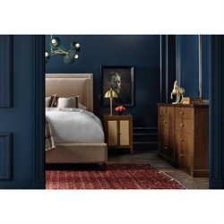 Alaine Modern Classic Brown Walnut Wood Double Dresser|