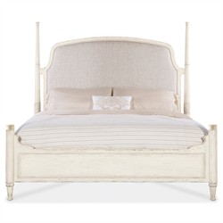 Asher French Country Beige Performance White Oak Four Poster Bed - King|