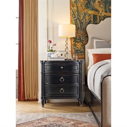 Steph Updated Traditional Aged Black Wood Nightstand|