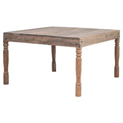 Shania Updated Traditional Brown Reclaimed Wood Square Dining