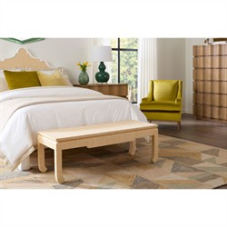 Bethany Coastal Beach Natural Twill Grasscloth Rectangular Coffee Table - 50"|