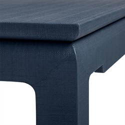 Bethany Coastal Storm Blue Linen Square Coffee Table|