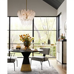 Edison Modern Classic Cream Vellum Black Oak Bar Cabinet|