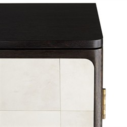 Edison Modern Classic Cream Vellum Black Oak Bar Cabinet|