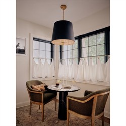 Clove Updated Traditional Black Linen Shade Pendant - Small|