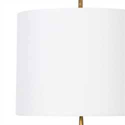 Clove Updated Traditional White Linen Drum Shade Pendant - Small|