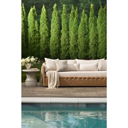 Olara Coastal Beach Cream Sunbrella Woven Wicker Outdoor Sofa - 84"|