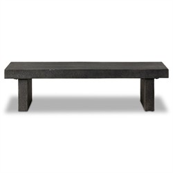 Huesca Modern Classic Grey Textured Concrete Rectangular Outdoor Coffee Table|