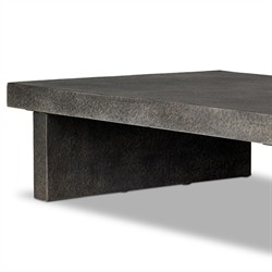 Huesca Modern Classic Grey Textured Concrete Rectangular Outdoor Coffee Table|