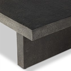 Huesca Modern Classic Grey Textured Concrete Rectangular Outdoor Coffee Table|