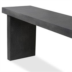 Huesca Modern Classic Grey Textured Concrete Rectangular Outdoor Console Table|