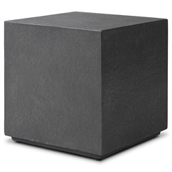 Huesca Modern Classic Grey Textured Concrete Rectangular Outdoor Block End Table|