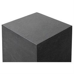 Huesca Modern Classic Grey Textured Concrete Rectangular Outdoor Block End Table|