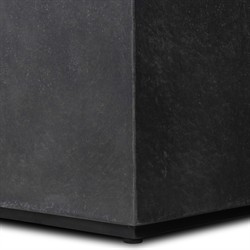 Huesca Modern Classic Grey Textured Concrete Rectangular Outdoor Block End Table|