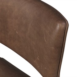 Andy Modern Classic Brown Leather Wood Dining Chair|