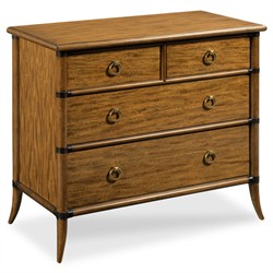 Linwood Updated Traditional Brown Wood Wide Nightstand|