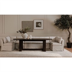 Lumiel Modern Classic Beige Slipcovered Dining Bench - 73"|