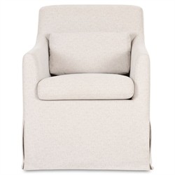 Elaine Modern Classic Beige Slipcovered Dining Arm Chair|