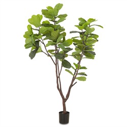 Elara Updated Traditional Green Faux Fiddle Leaf Potted Tree - 7'|