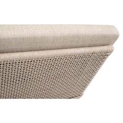 Alaina Coastal Beach Beige Woven Rope Washed Teak Wood Outdoor Chaise|