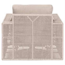 Alaina Coastal Beach Beige Woven Rope Aluminum Outdoor Swivel Rocker Arm Chair|