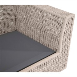 Alaina Coastal Beach Beige Woven Rope Aluminum Outdoor Swivel Rocker Arm Chair|