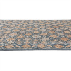 Soraya Updated Traditional Blue Wool Floral Patterned Hand Knotted Rug - 5'x8'|
