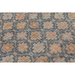 Soraya Updated Traditional Blue Wool Floral Patterned Hand Knotted Rug - 5'x8'|