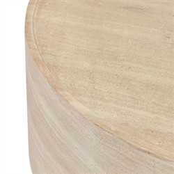Grace Modern Classic Beige Travertine Round Outdoor Coffee Table|