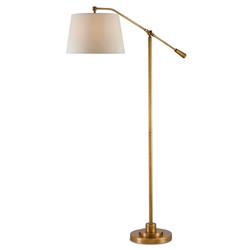 Karayan Modern Classic Antique Brass Swing Arm Floor Lamp|