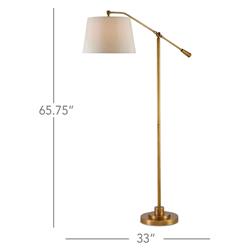 Karayan Modern Classic Antique Brass Swing Arm Floor Lamp|
