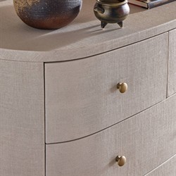 Beatrice Modern Classic Cream Painted Linen Oval Tall Chest|