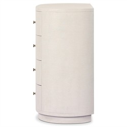 Beatrice Modern Classic Cream Painted Linen Oval Tall Chest|