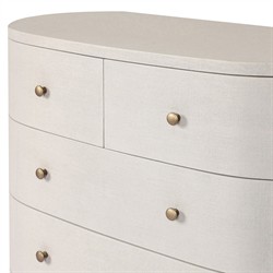 Beatrice Modern Classic Cream Painted Linen Oval Tall Chest|
