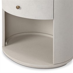 Beatrice Modern Classic Cream Painted Linen 1 Drawer Nightstand|