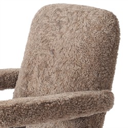 Bergen Modern Classic Taupe Shearling Brown Oak Desk Chair|