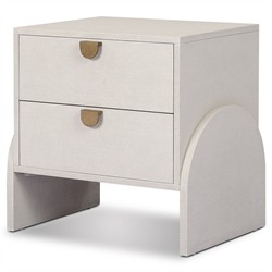 Maya Modern Classic Cream Painted Linen Nightstand|