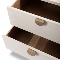 Maya Modern Classic Cream Painted Linen Nightstand|