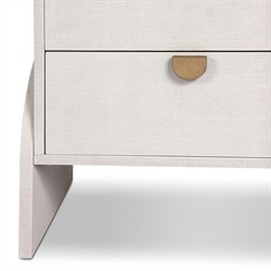Maya Modern Classic Cream Painted Linen Nightstand|