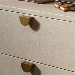 Maya Modern Classic Cream Painted Linen Nightstand|