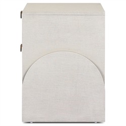 Maya Modern Classic Cream Painted Linen Nightstand|