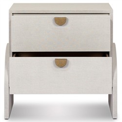 Maya Modern Classic Cream Painted Linen Nightstand|
