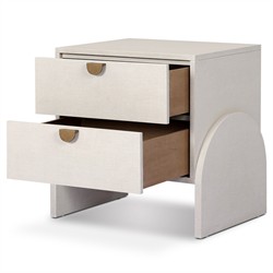 Maya Modern Classic Cream Painted Linen Nightstand|
