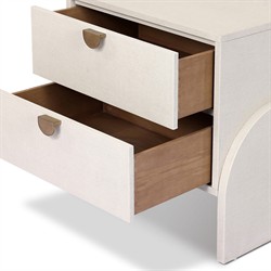 Maya Modern Classic Cream Painted Linen Nightstand|