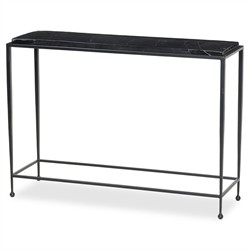 Fector Modern Classic Smoked Black Glass Iron Console Table|